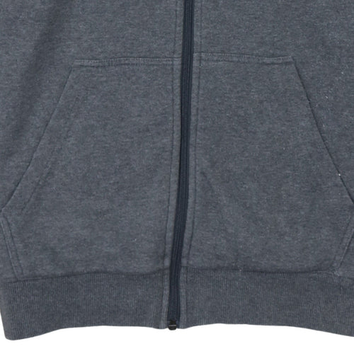 Adidas Men Grey Full Zip Hoodie Size M Regular Fit Sportswear
