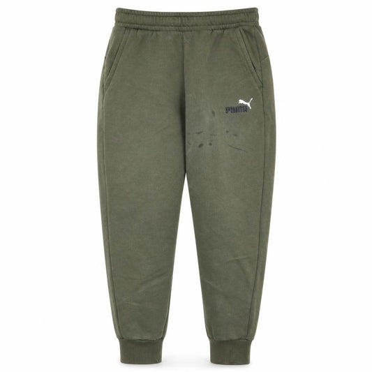 Front view of Puma Men's Green Jogger Trousers M Regular Fit Fleece Activewear