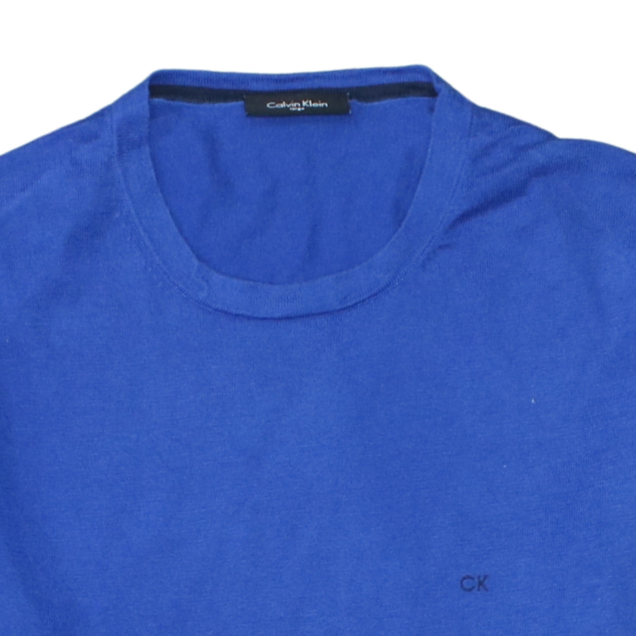 Calvin Klein Men Blue Cotton Silk Crew Neck Jumper Size L
