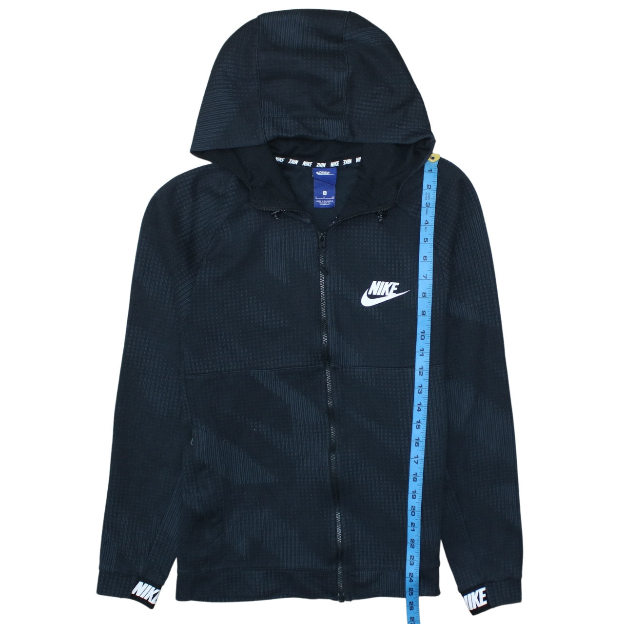 Nike Men's Black Full Zip Hoodie Size S Sportswear Cotton Blend