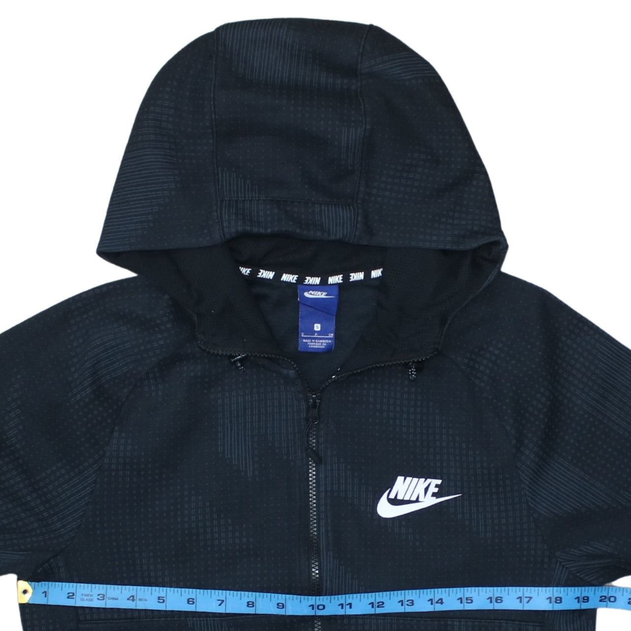 Nike Men's Black Full Zip Hoodie Size S Sportswear Cotton Blend