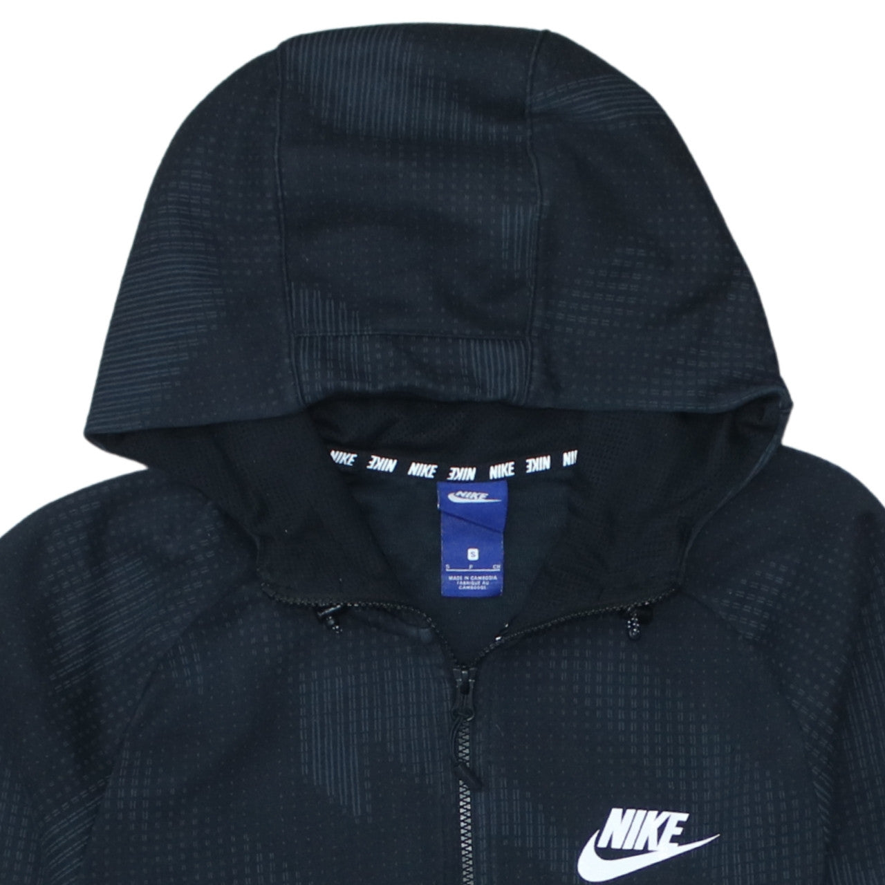 Nike Men's Black Full Zip Hoodie Size S Sportswear Cotton Blend