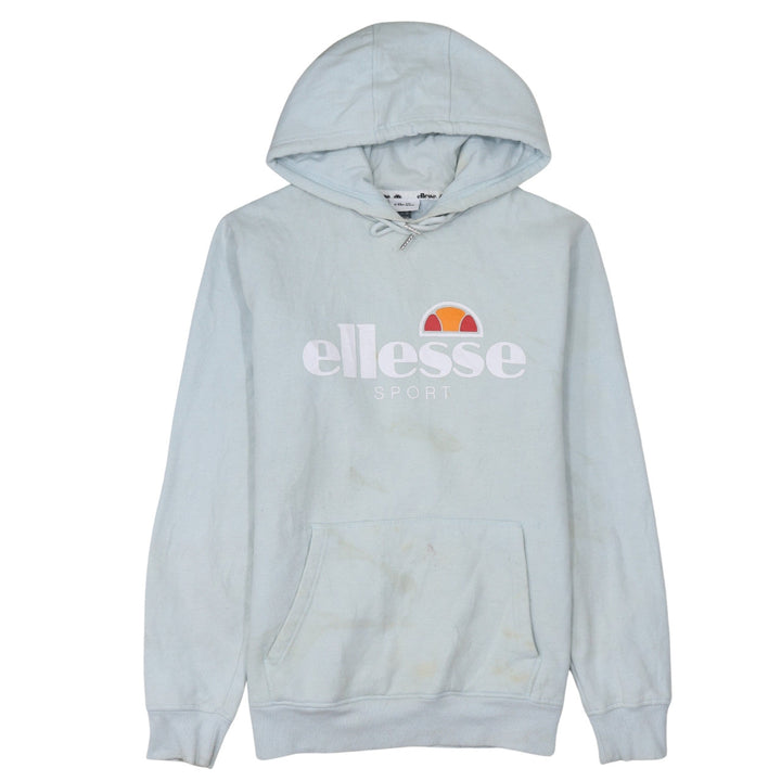 Ellesse Women Blue Pullover Hoodie Size 14 Cotton Blend Sport Logo