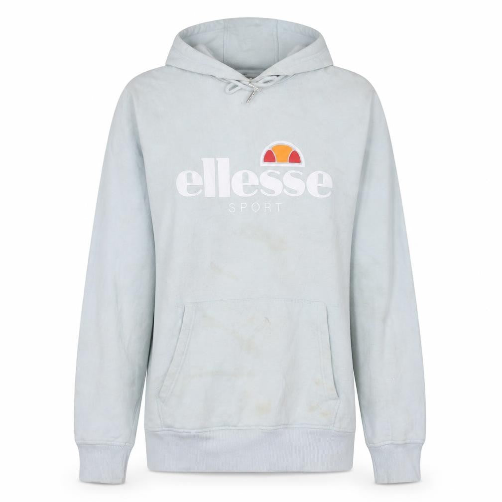 Ellesse Women Blue Pullover Hoodie Size 14 Cotton Blend Sport Logo