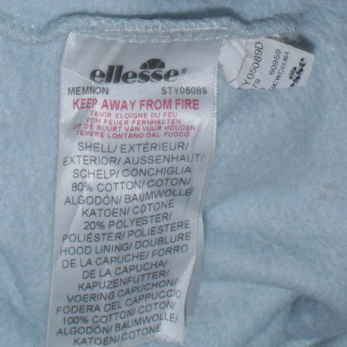Ellesse Women Blue Pullover Hoodie Size 14 Cotton Blend Sport Logo