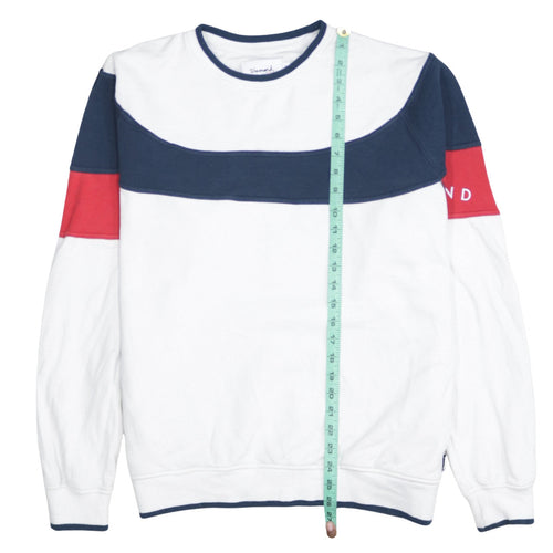 Diamond Supply Co. Men's White Navy Red Colour Block Sweatshirt M