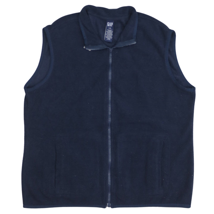GAP Women’s Blue Fleece Waistcoat L Full Zip Sleeveless Casual Vest