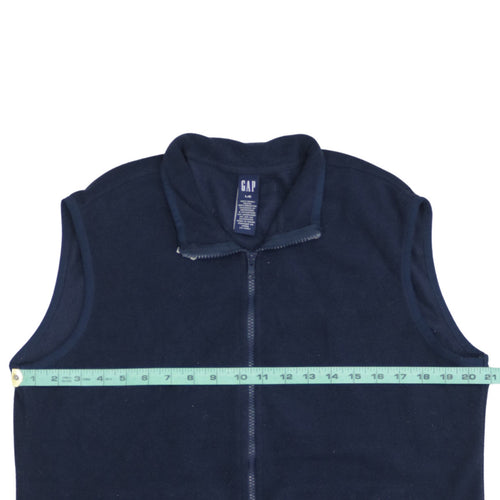 GAP Women’s Blue Fleece Waistcoat L Full Zip Sleeveless Casual Vest