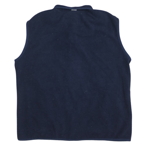 GAP Women’s Blue Fleece Waistcoat L Full Zip Sleeveless Casual Vest