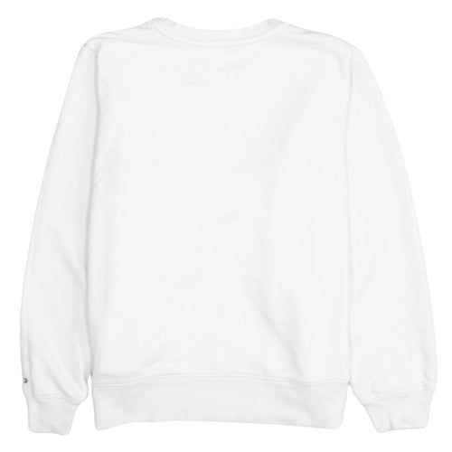 Tommy Hilfiger Women's White XS Pullover Sweatshirt Logo Crew Neck