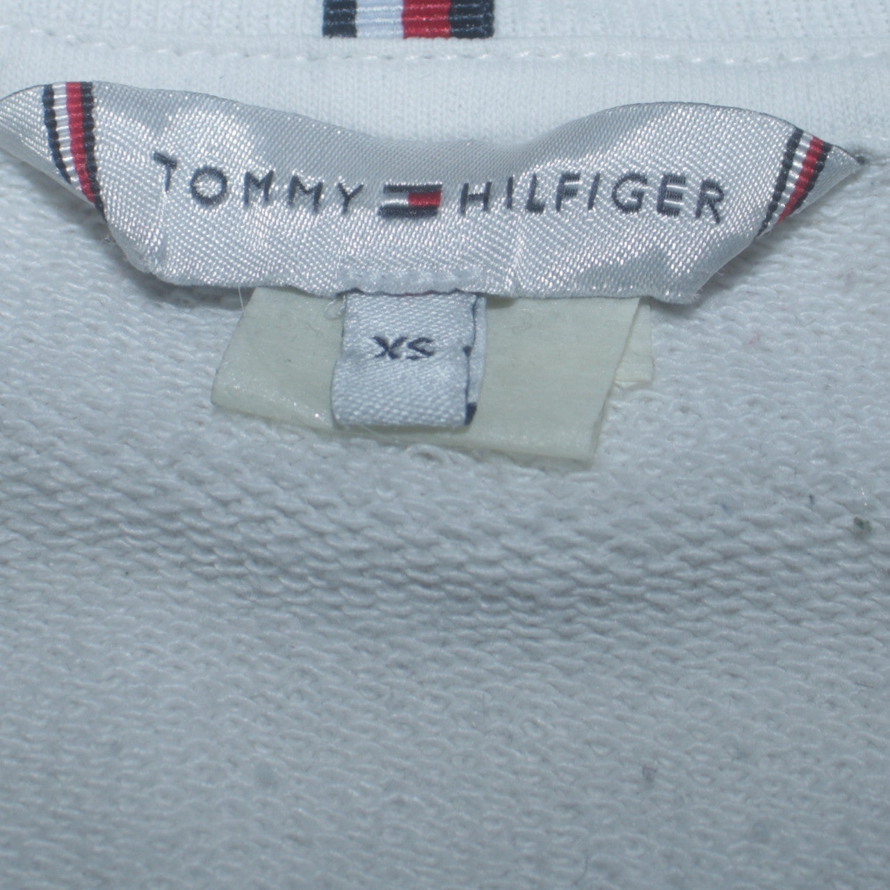 Tommy Hilfiger Women's White XS Pullover Sweatshirt Logo Crew Neck