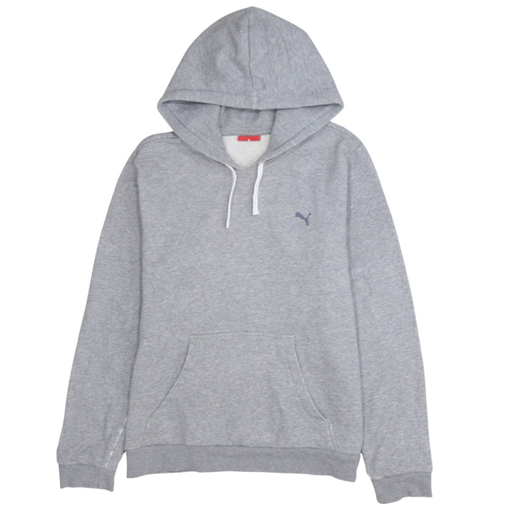 Puma Women Grey Hoodie XL Relaxed Fit Cotton Blend Pullover