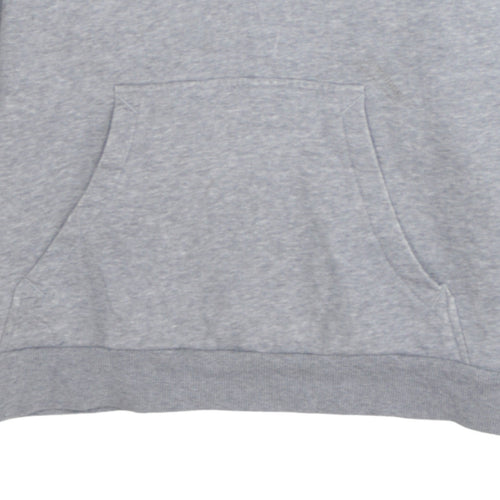 Puma Women Grey Hoodie XL Relaxed Fit Cotton Blend Pullover
