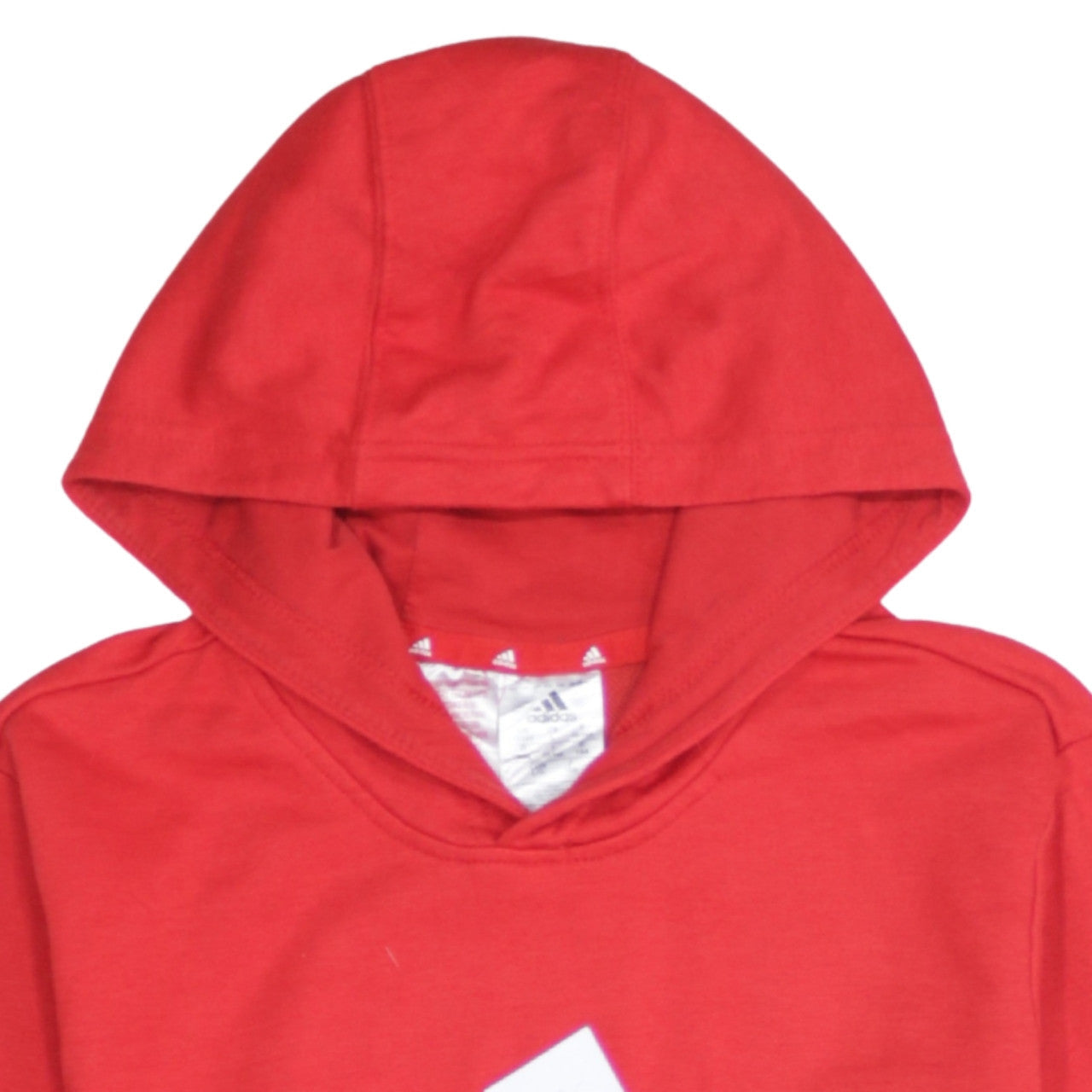 Adidas Boys Red Pullover Hoodie 13-14 Years Cotton Blend Logo Sweatshirt
