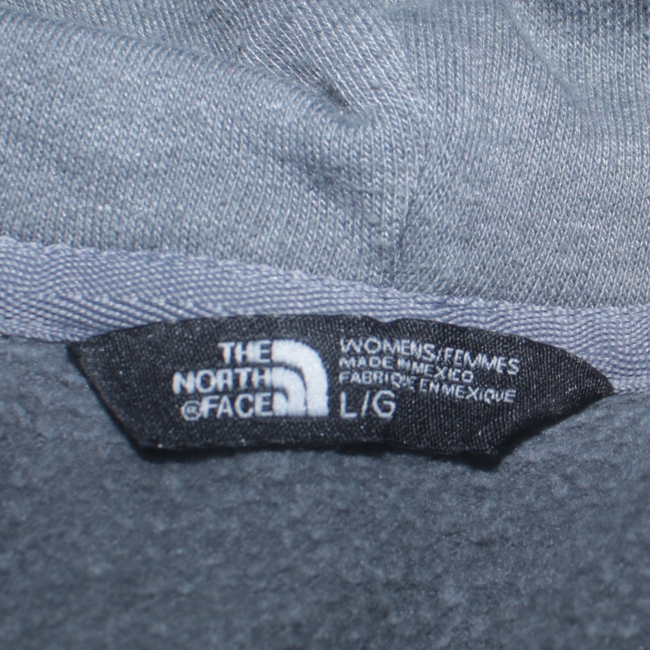 The North Face Women Grey Pullover Hoodie L Cotton Blend