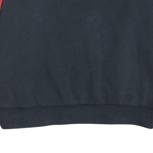 Adidas Women Black Red Crew Neck Pullover Sweatshirt UK 6 XS