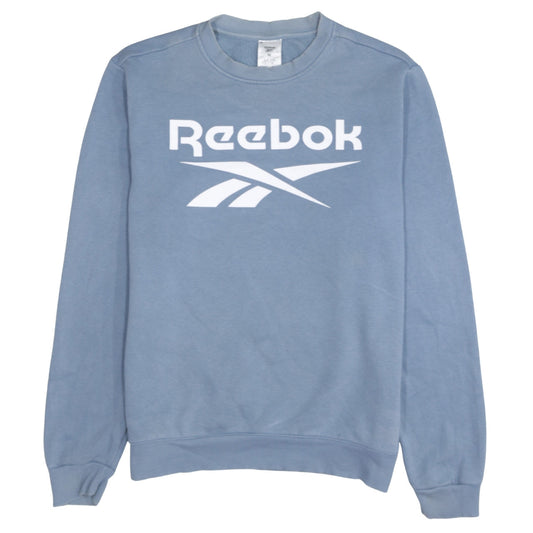 Reebok Men's Blue Logo Crew Neck Fleece Sweatshirt Size M