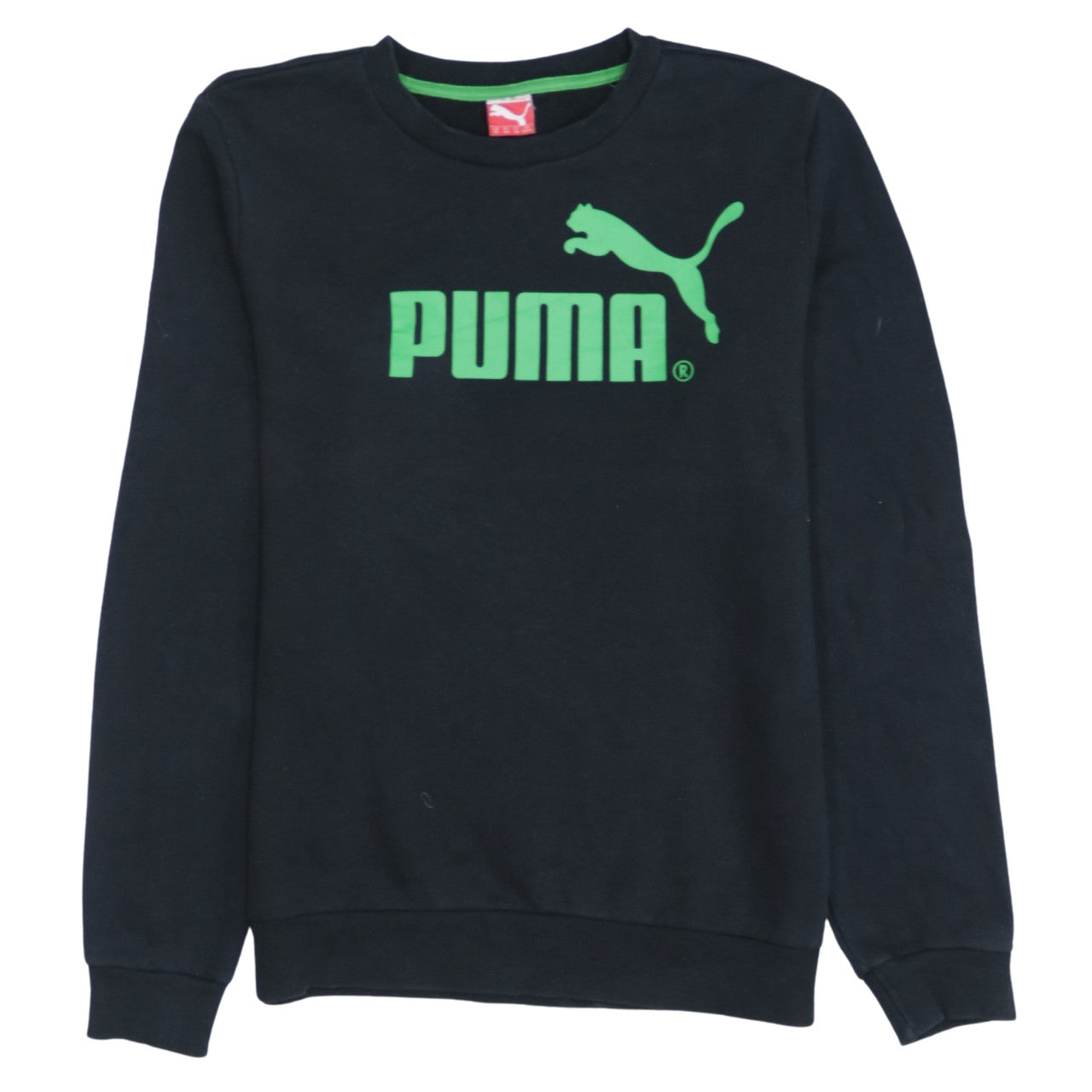 Puma Boys Black Crew Neck Graphic Logo Pullover Sweatshirt 14 Years