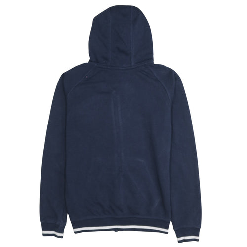 Adidas Women's Navy Blue Full Zip Hoodie UK 8 Cotton Blend Casual