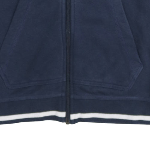 Adidas Women's Navy Blue Full Zip Hoodie UK 8 Cotton Blend Casual
