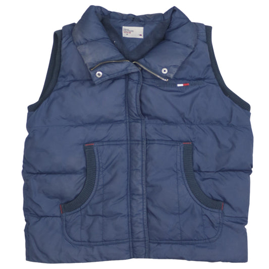 Tommy Hilfiger Women Blue Puffer Waistcoat M Sleeveless Zip
