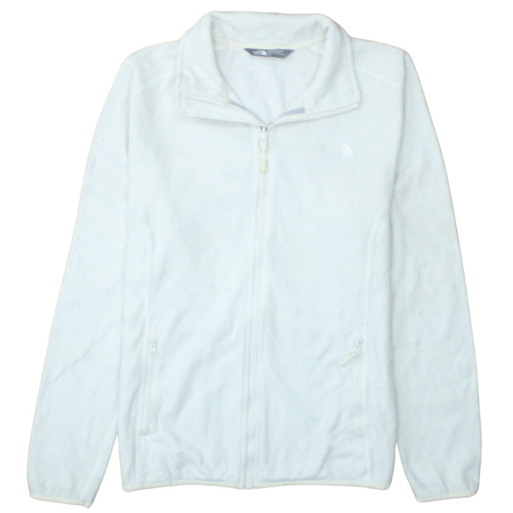 The North Face Womens White Fleece Full Zip Hoodie Size L
