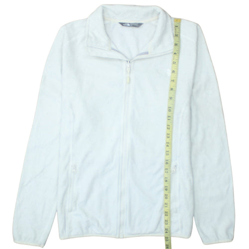 The North Face Womens White Fleece Full Zip Hoodie Size L