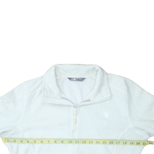 The North Face Womens White Fleece Full Zip Hoodie Size L