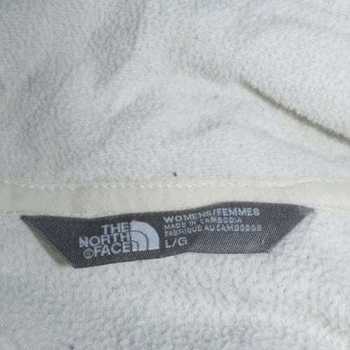 The North Face Womens White Fleece Full Zip Hoodie Size L