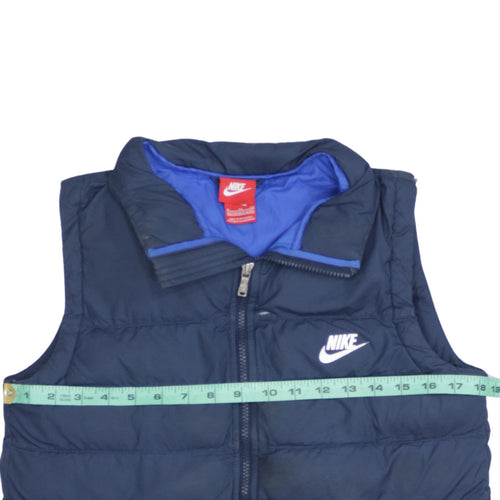 Nike Boys Blue Puffer Gilet Waistcoat XL 13-15 Years Lined Full Zip
