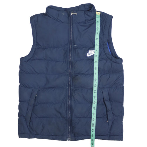 Nike Boys Blue Puffer Gilet Waistcoat XL 13-15 Years Lined Full Zip