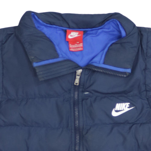 Nike Boys Blue Puffer Gilet Waistcoat XL 13-15 Years Lined Full Zip
