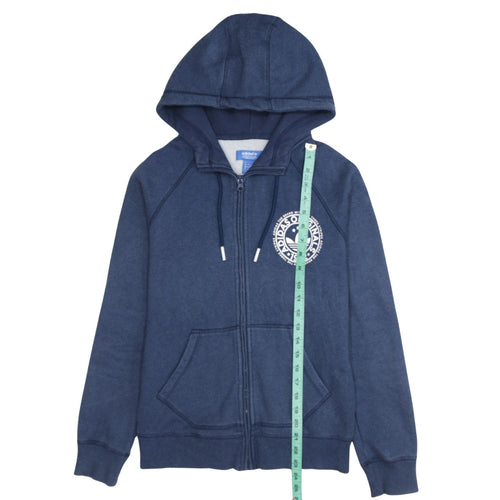 Adidas Originals Women's Blue Full Zip Hoodie UK 12 Cotton Blend