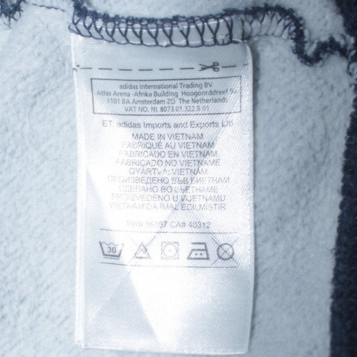 Adidas Originals Women's Blue Full Zip Hoodie UK 12 Cotton Blend