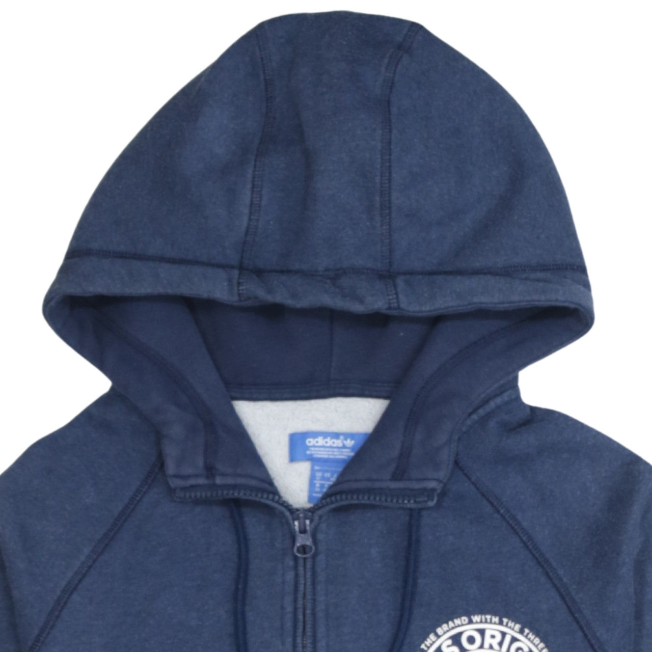 Adidas Originals Women's Blue Full Zip Hoodie UK 12 Cotton Blend