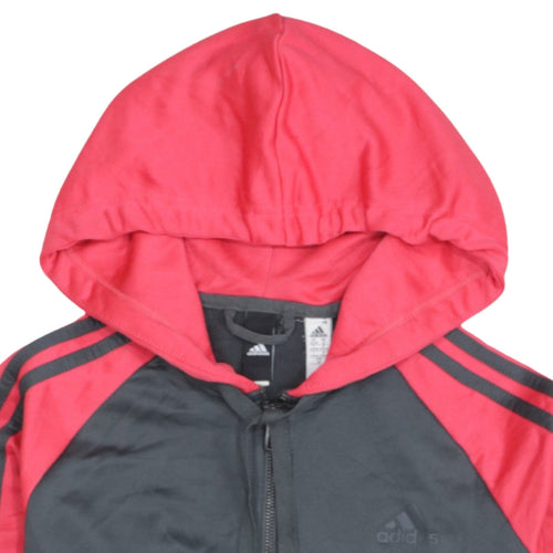 Adidas Women’s Grey & Pink Full Zip Hoodie Size S