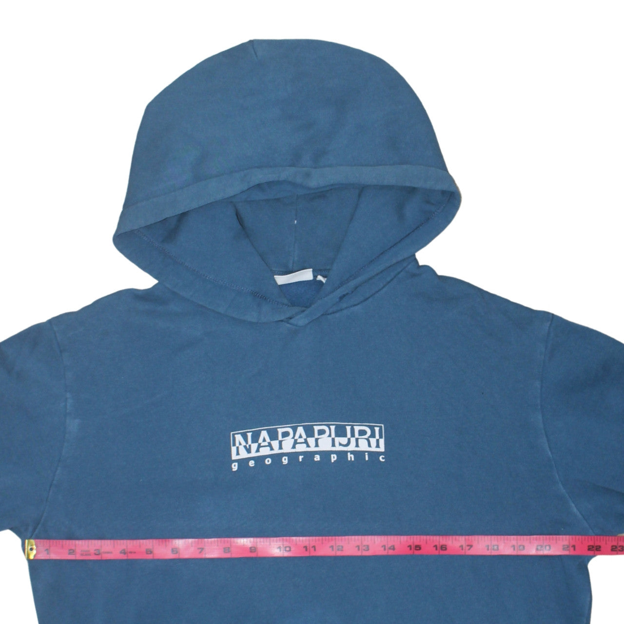 Napapijri Men's Blue Pullover Hoodie Size S Logo Graphic Cotton