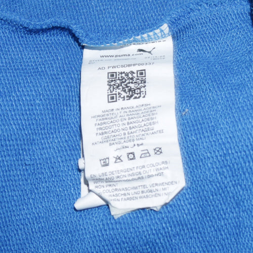 Puma Men's Blue 2XL Pullover Hoodie with Logo and Pocket