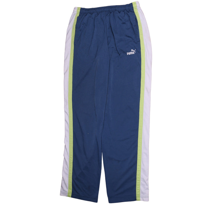 Puma Mens Blue Track Pants L Straight Leg Polyester Sports Trousers