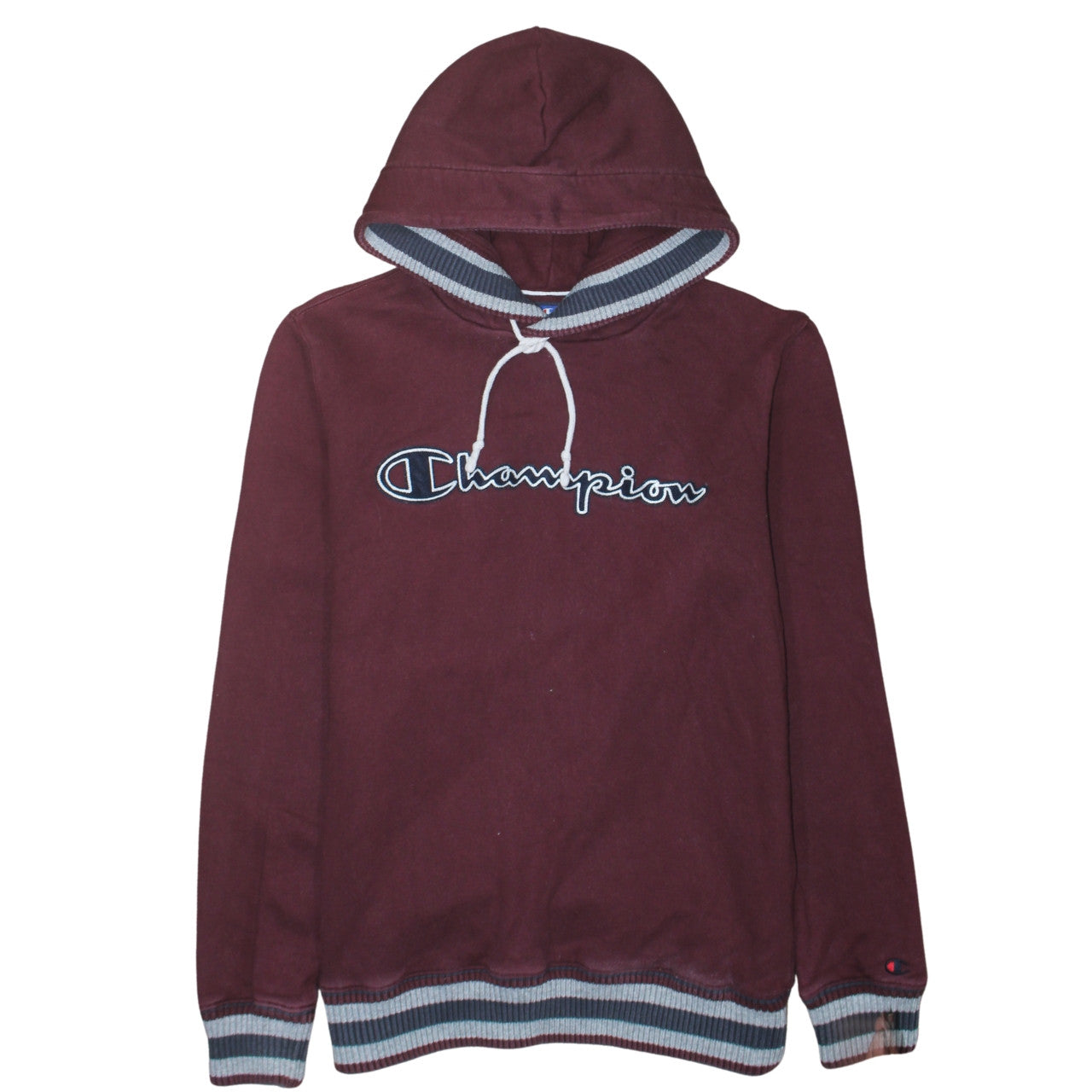Champion Men’s Brown Logo Pullover Hoodie Size L Cotton