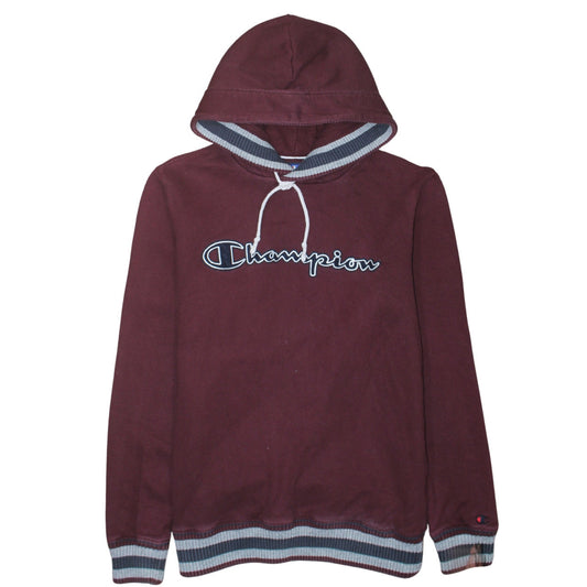 Champion Men’s Brown Logo Pullover Hoodie Size L Cotton