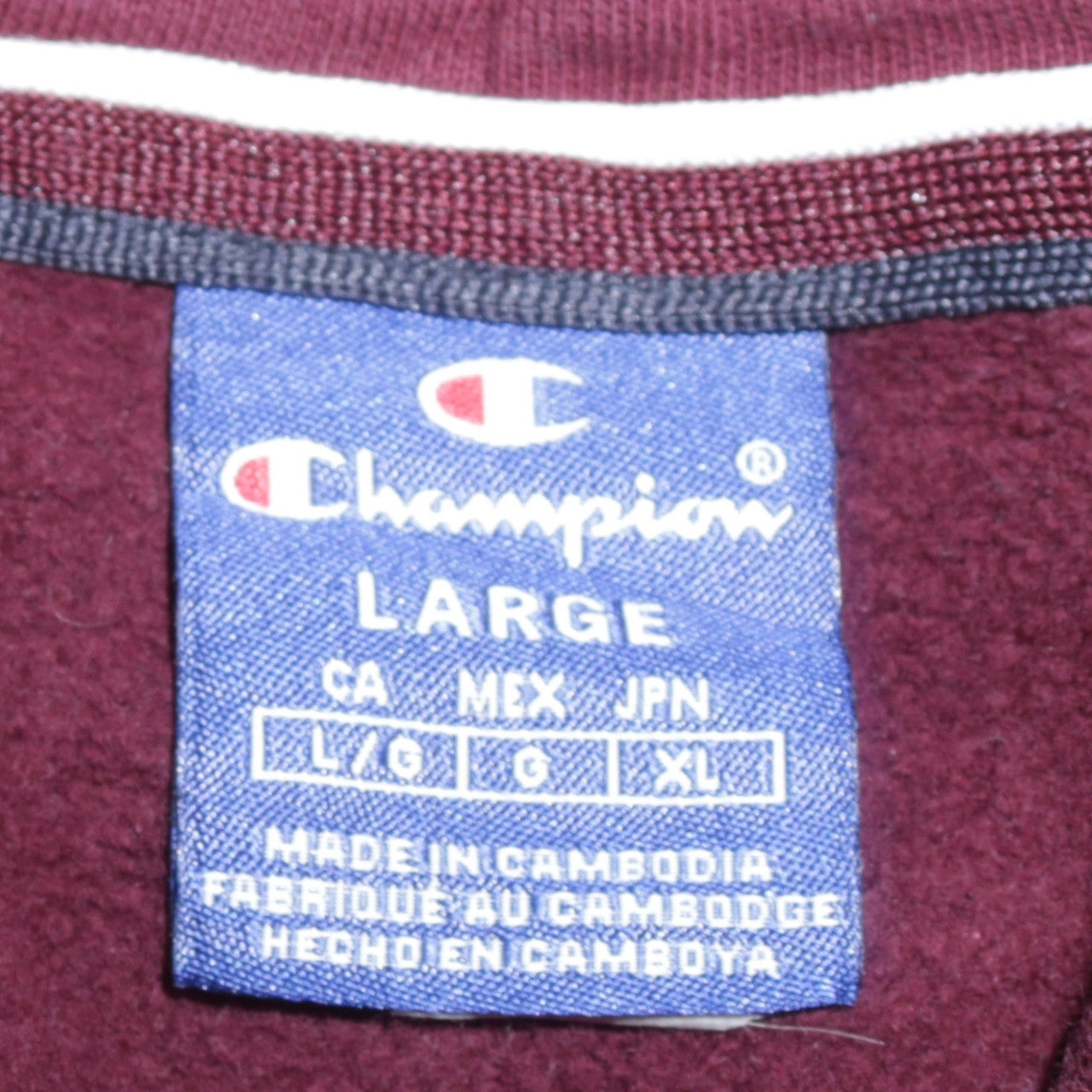 Champion Men’s Brown Logo Pullover Hoodie Size L Cotton