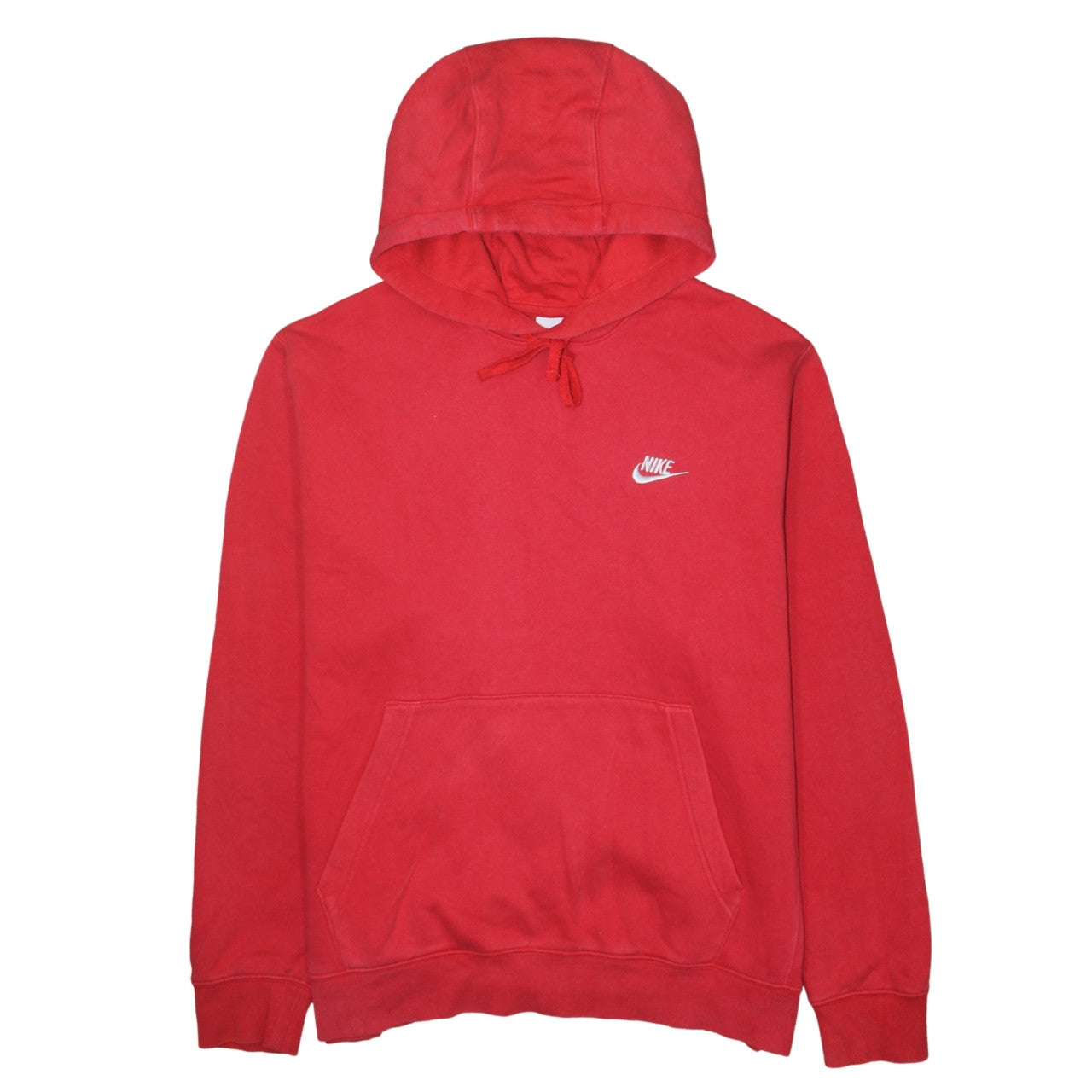 Nike Men's Red Pullover Hoodie L Regular Fit Logo Sportswear