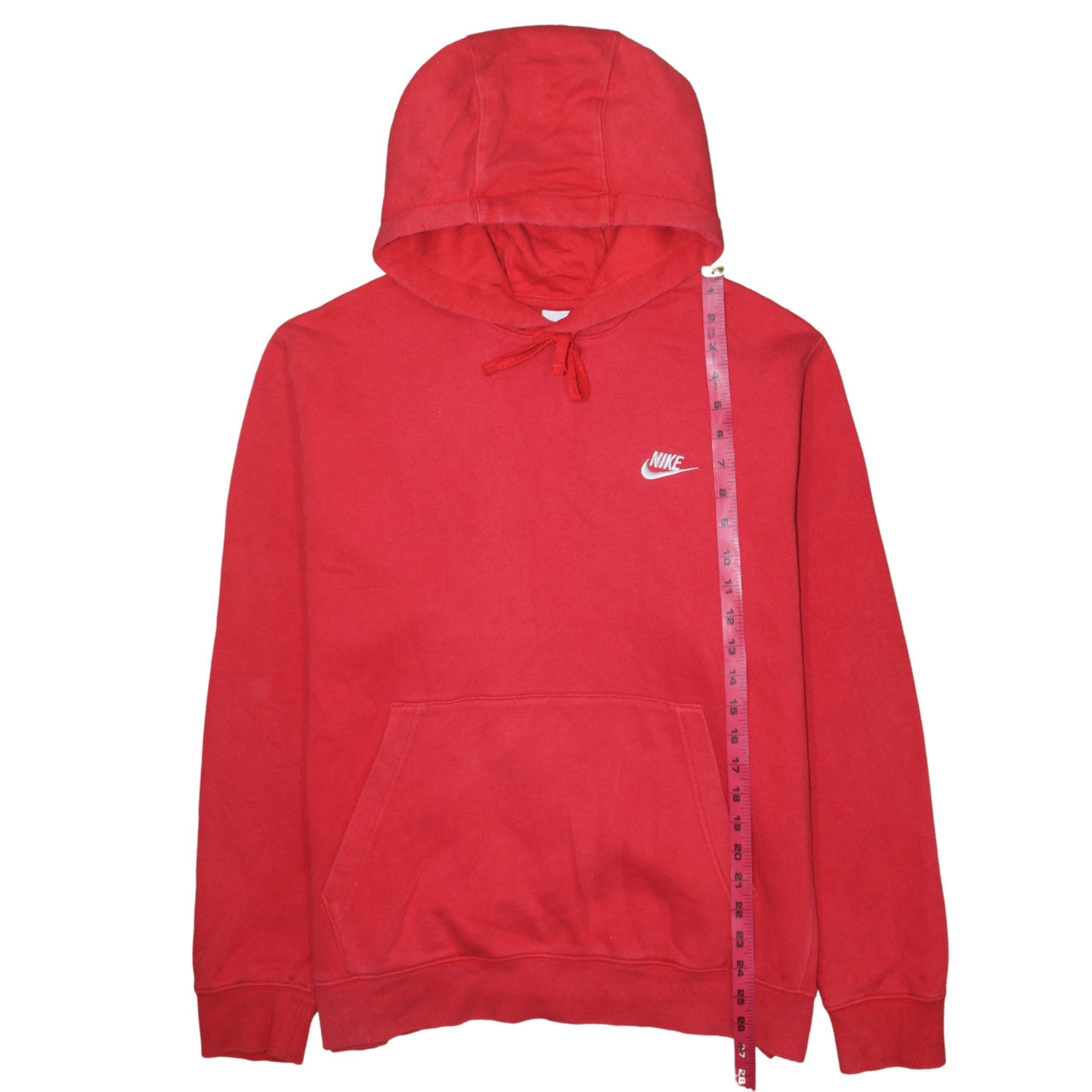 Nike Men's Red Pullover Hoodie L Regular Fit Logo Sportswear