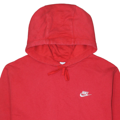 Nike Men's Red Pullover Hoodie L Regular Fit Logo Sportswear