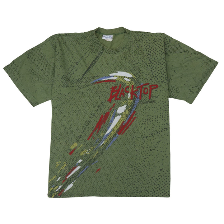 Reebok Men’s Green XL Retro 90s Graphic Blacktop T-Shirt