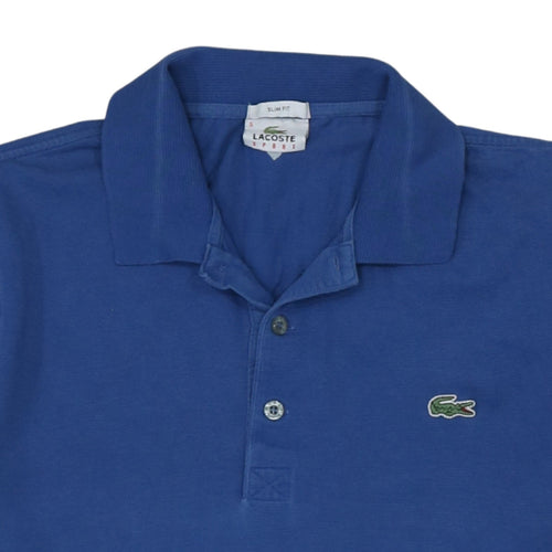 Lacoste Sport Men's Blue Slim Fit Cotton Polo Shirt Size L