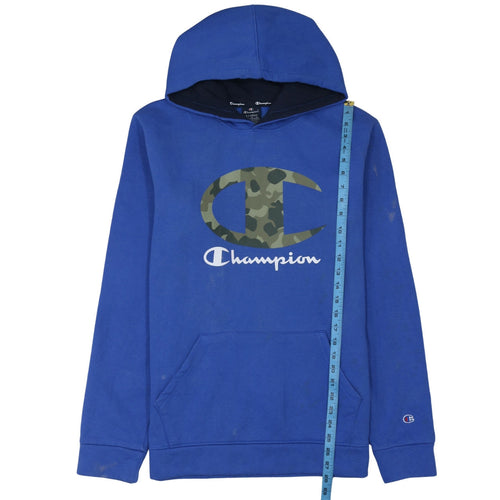 Champion Mens Blue Pullover Hoodie XL Regular Fit Logo Fleece