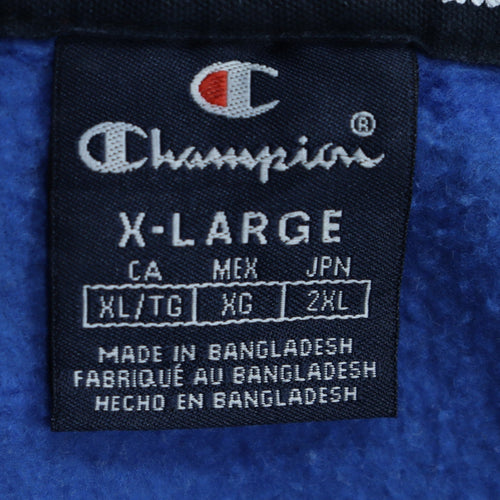 Champion Mens Blue Pullover Hoodie XL Regular Fit Logo Fleece