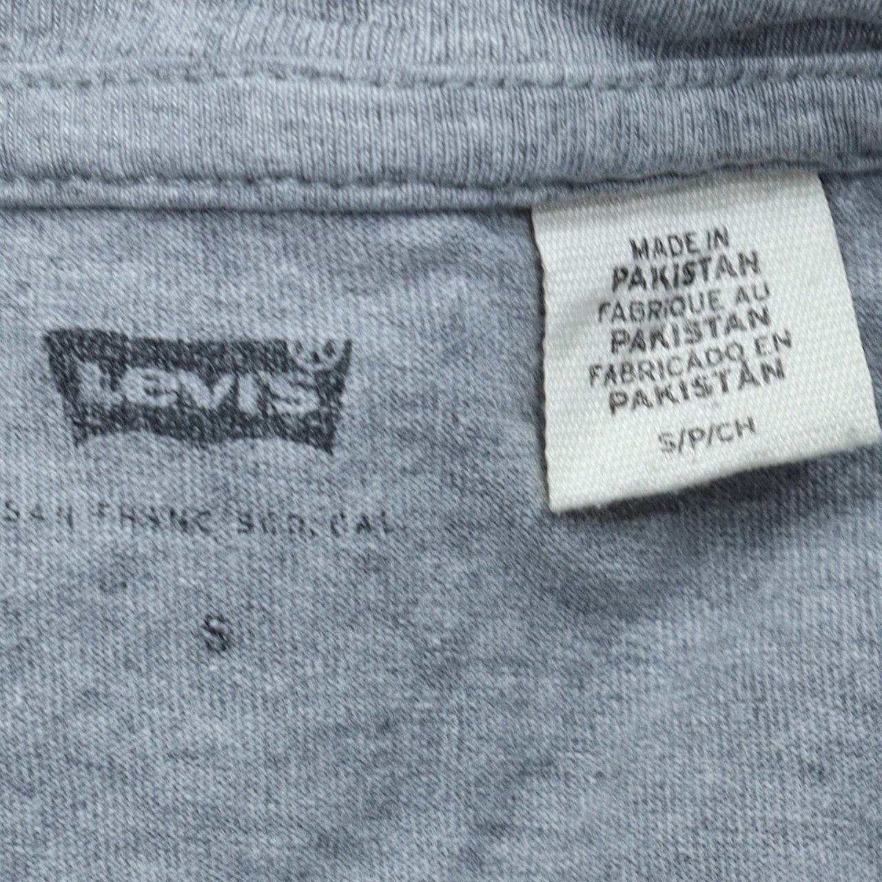 Levi's Men's Grey Logo Crew Neck Cotton T-Shirt Size S